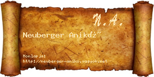 Neuberger Anikó névjegykártya